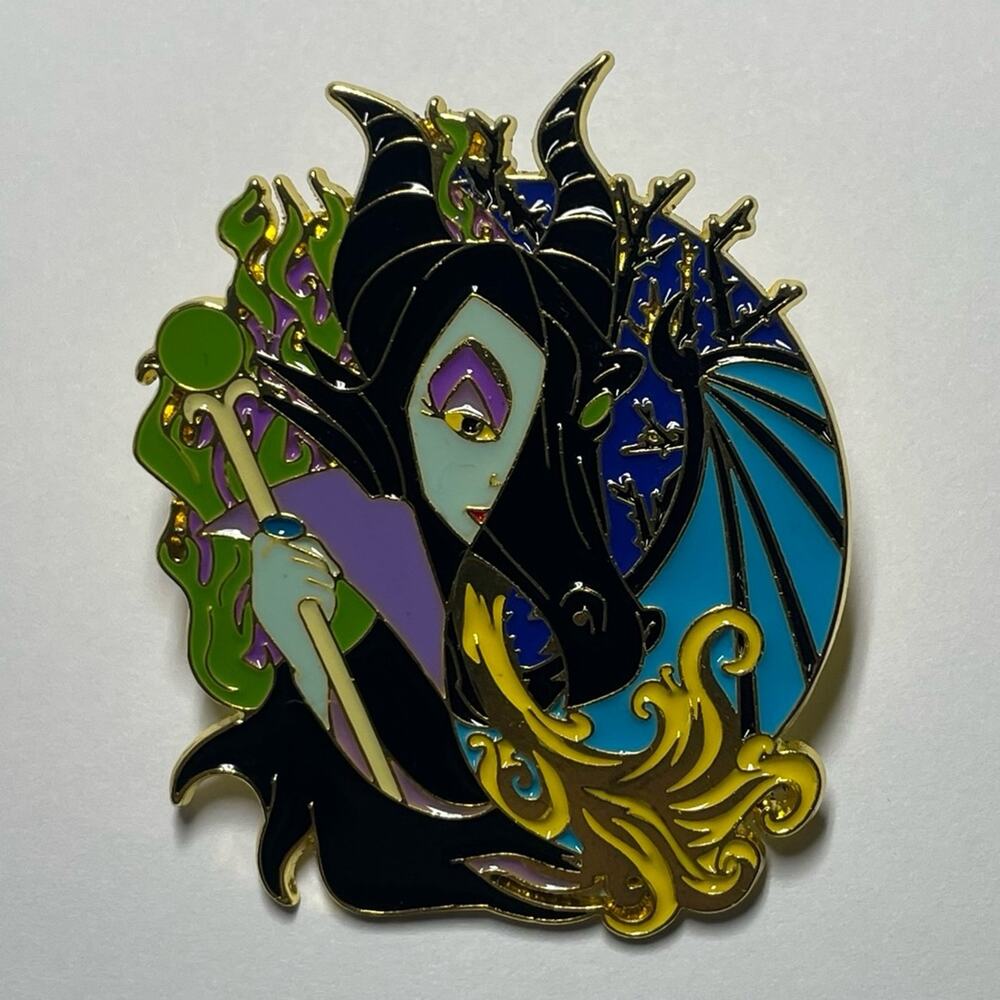 Disney Villains Sleeping Beauty Maleficent & Dragon Metal Enamel Jumbo Pin